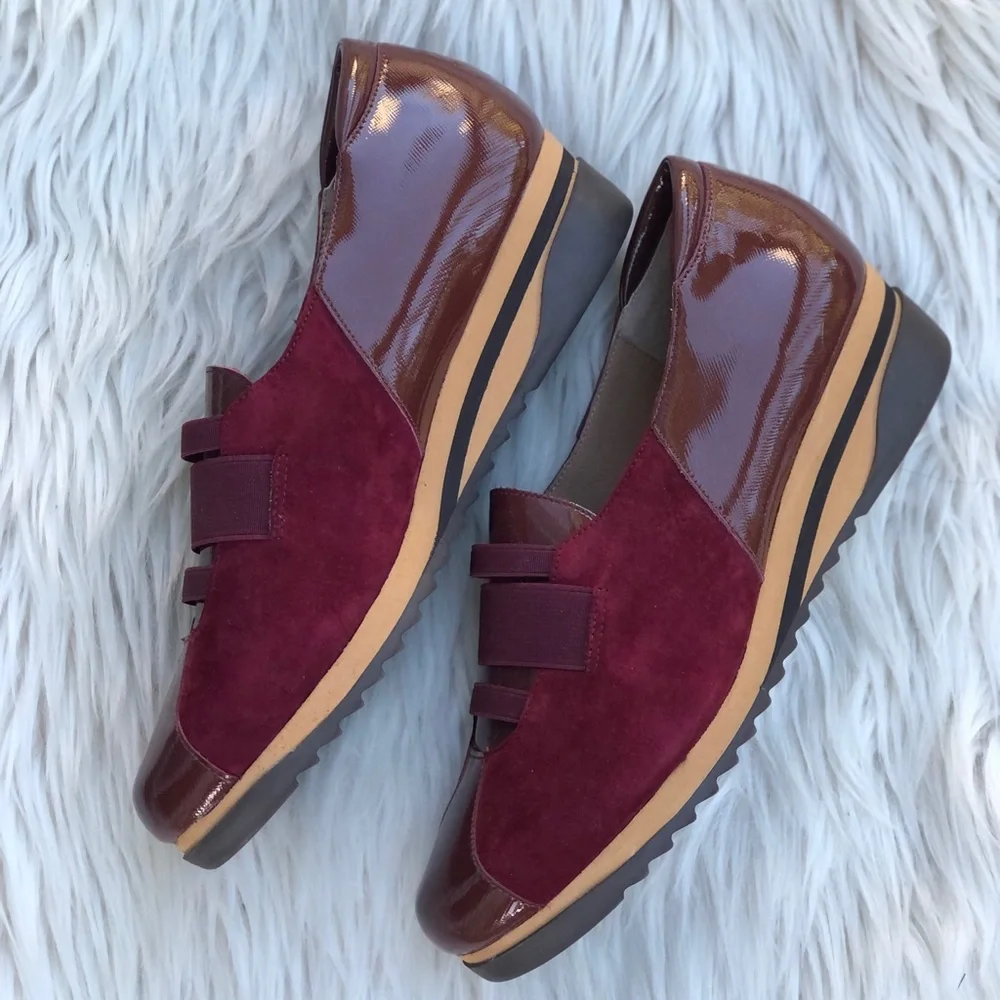 Bettye Muller Concept Taytum Leather Burgundy Oxford Burgundy Sneakers Shoes 9M
